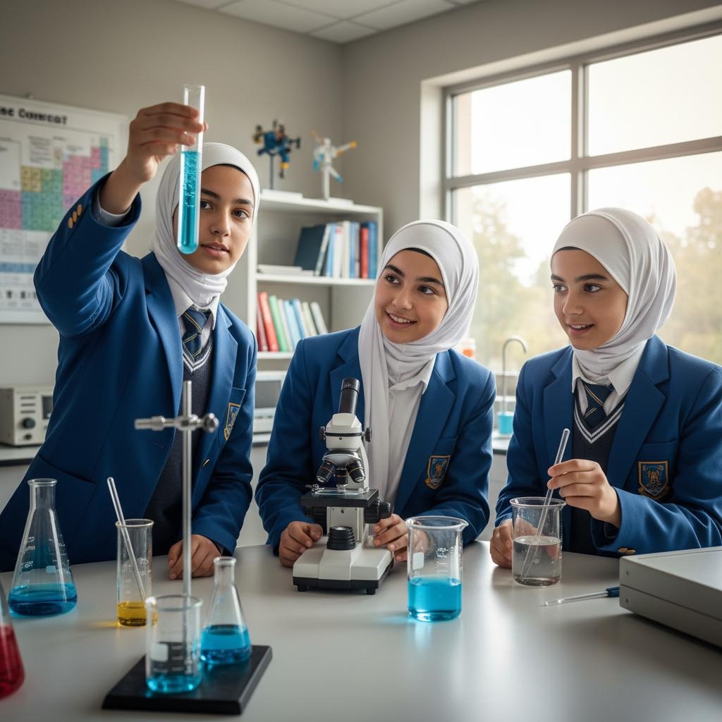 طالباتنا في المعامل